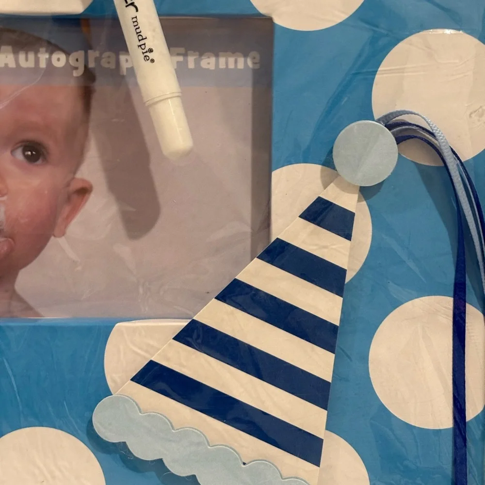 Mud Pie Birthday Boy Autograph Picture Frame NWT